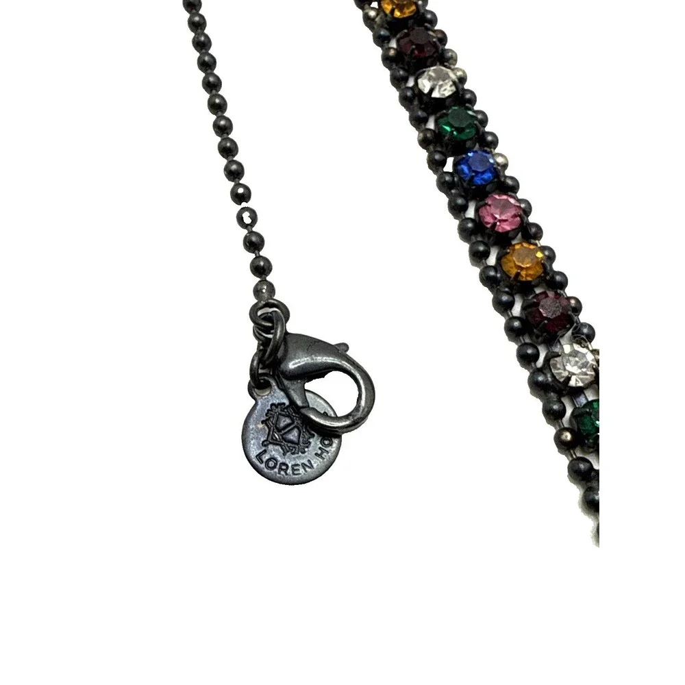 New LOREN HOPE Multicolor Crystal Rhinestone Y-Drop Necklace 18-20